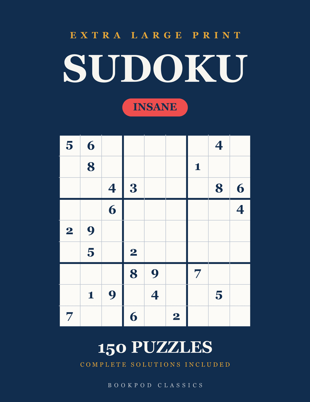 Large Print Sudoku: Insane